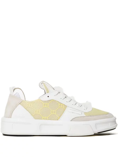 Sneakerși Twinset cu șireturi din dantelă alb