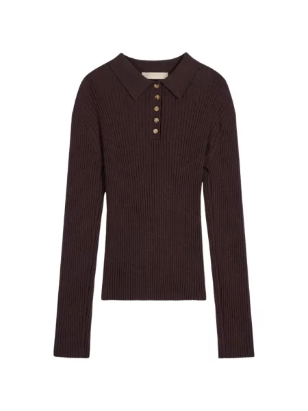 Lung tricou polo Vanessa Bruno tricotate maro