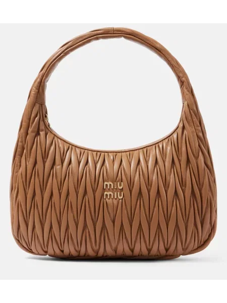 Usnjena torbica Miu Miu rjava