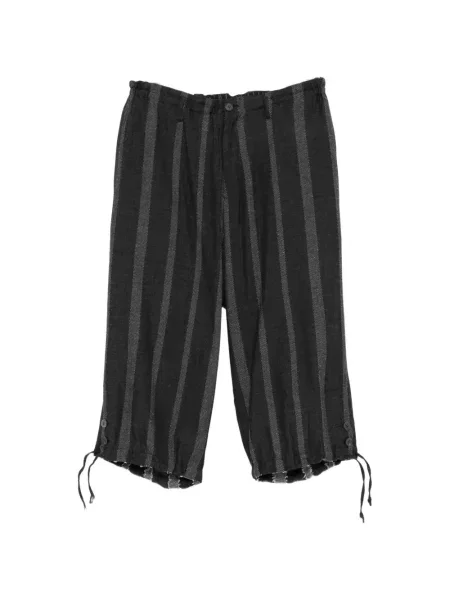 Pantaloni scurți Yohji Yamamoto cu dungi negru