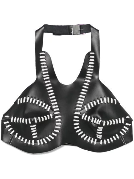 Top Manokhi skórzany czarny