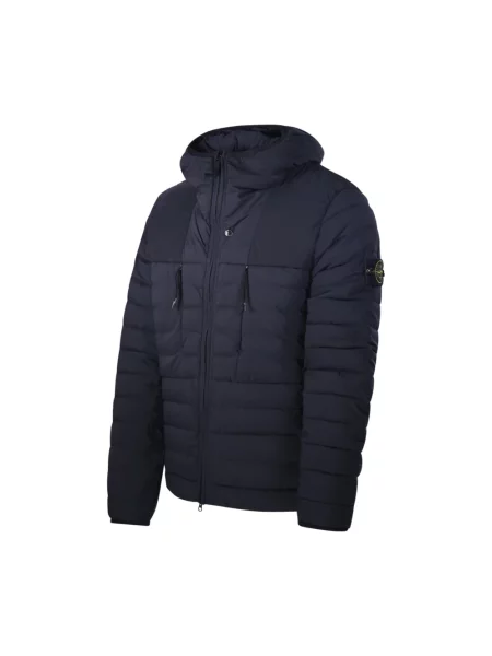 Kurtka puchowa Stone Island z kamieniami niebieska