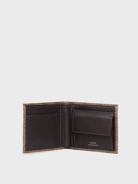 Кожаный кошелек Guess коричневый