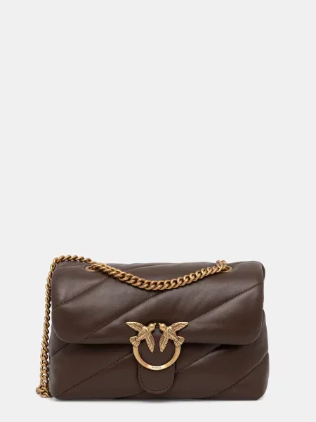 Torebka skórzana Pinko klasyczna brązowa