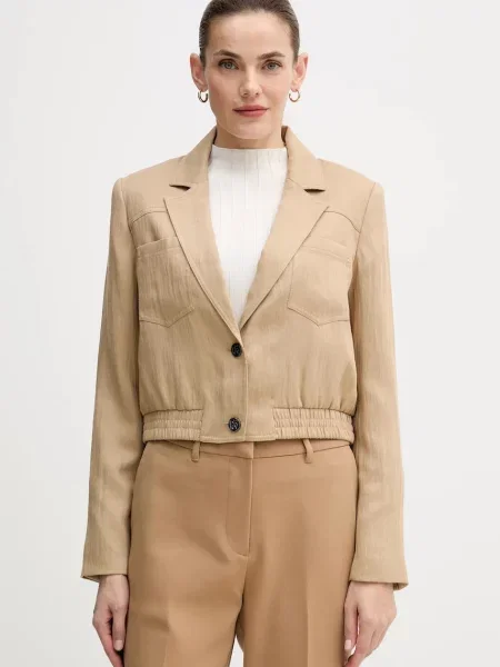 Dkny geacă WOVEN JACKET de tranziție bej