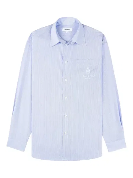 Cămașă Sporty & Rich cu broderie cu dungi albastru