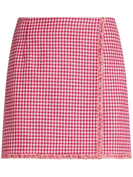 Fusta mini Etro în carouri roșu