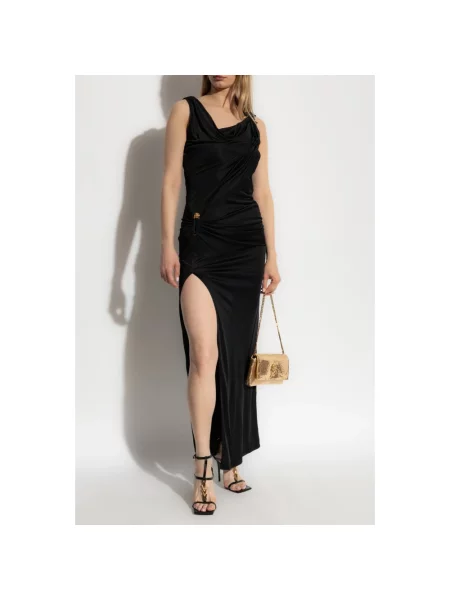 Sukienka maxi Versace z dżerseju czarna