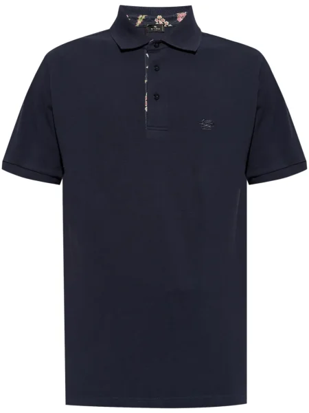 Polo Etro cu broderie albastru