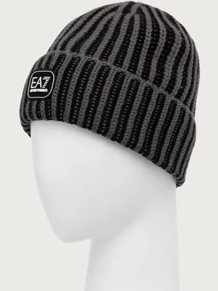 Emporio Armani čiapka beanie pánska s vlnou sivá