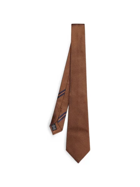 Cravată Zegna de mătase cu imprimeu geometric portocaliu