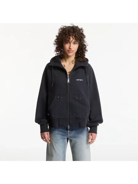Яке Carhartt WIP W Hooded Painter Jacket Black Destroy Wash Splatter S черно