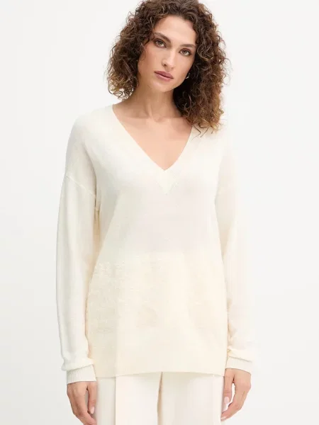 Ermanno Scervino pulover de lână light bej