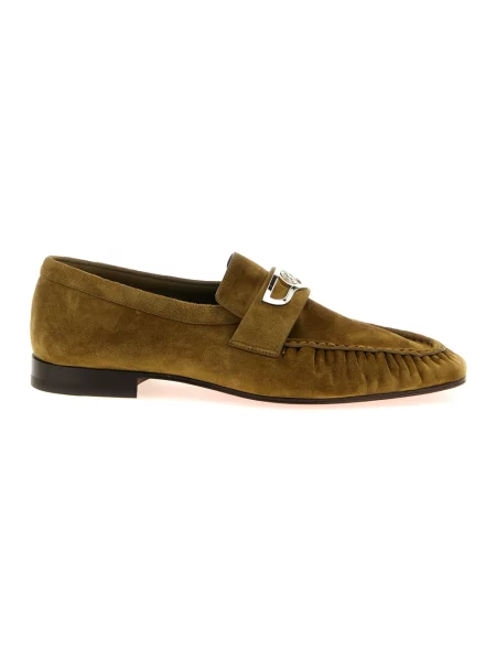 Półbuty Christian Louboutin zamszowe brązowe