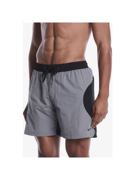 Kąpielówki Nike Swim Zip Color Block Volley szare XS czarne