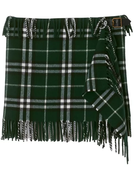 Kostkovaná mini mini sukně Burberry zelená