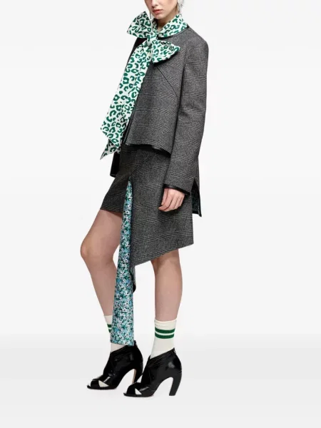 Fusta mini Essentiel Antwerp cu model floral gri