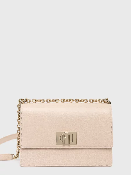 Kožená kabelka Furla ružová