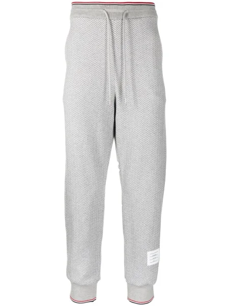 Pantaloni Thom Browne cu model herringbone gri