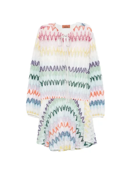 Mini ruha Missoni nyakkendővel fehér