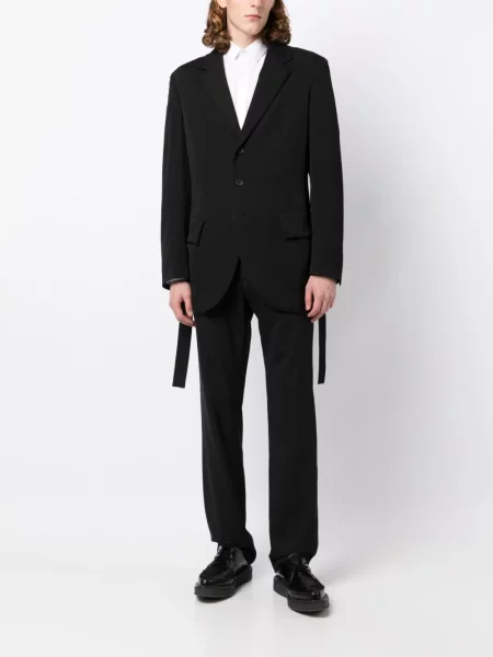 Vilnonis vienakrūtis švarkas Yohji Yamamoto juoda