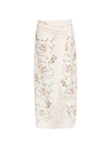 Fustă midi Agua By Agua Bendita cu model floral cu imagine