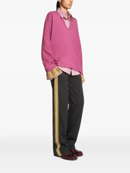 Μακρυμάνικη μακρύς μπλούζα Dries Van Noten ροζ