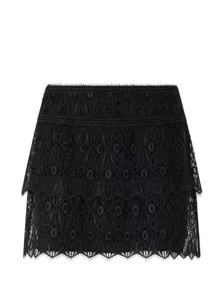 Fusta mini Alberta Ferretti din dantelă în linie A negru