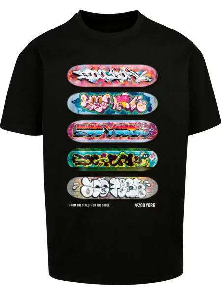ZOO YORK Tričko Skateboards modrá / pink / černá bílá