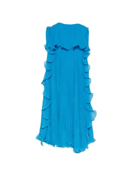 Rochie midi Simona Corsellini cu volane albastru