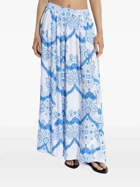 Fustă Melissa Odabash cu model floral cu imagine alb