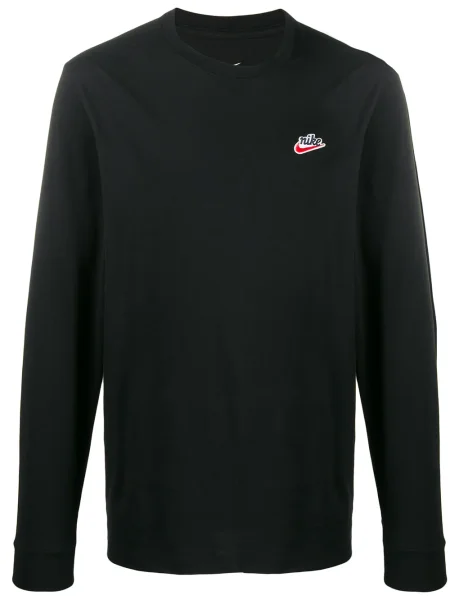 Pulover Nike cu broderie din fleece negru