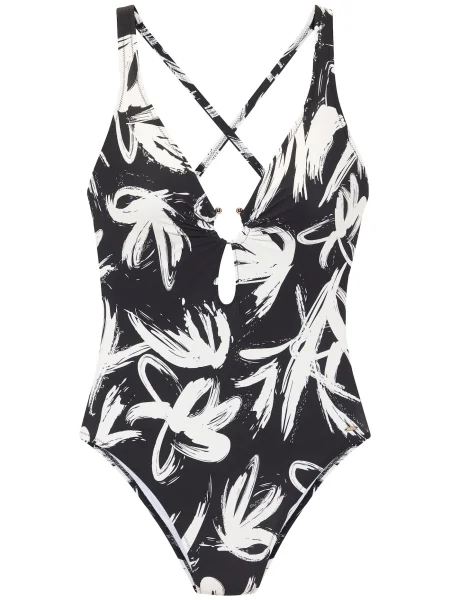 FRENCH CONNECTION Costum de baie întreg negru alb