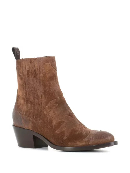 Botine Sartore din piele de căprioară cowboy maro