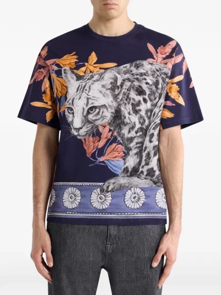 Tricou Etro cu imagine albastru