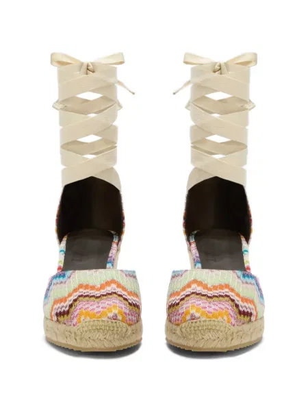 Еспадрили Missoni с връзки с дантела зелено