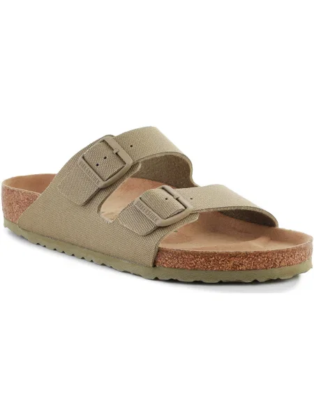 Papuci Birkenstock din canvas kaki