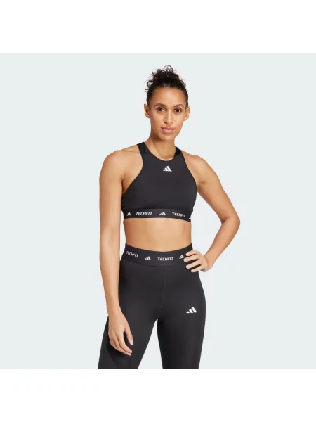 Biustonosz Techfit Medium-Support High-Neck czarny
