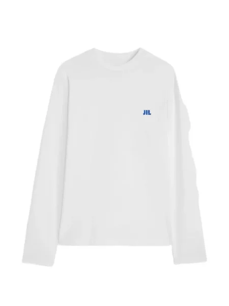 Lung tricou Jil Sander cu broderie alb