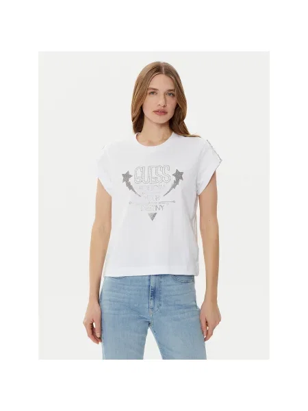 Guess T-Shirt Regular Fit λευκό