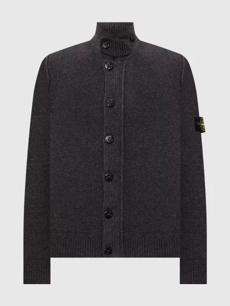 Кардиган з вовною Stone Island сірий
