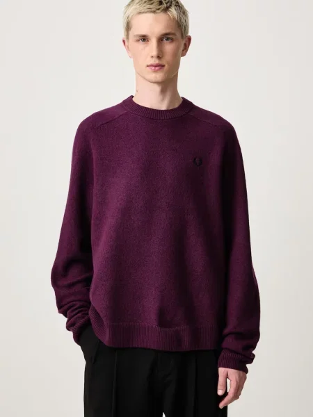 Fred Perry sweter wełniany fioletowy