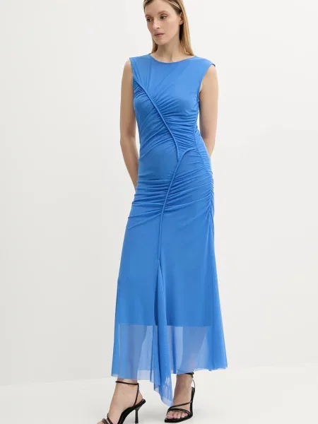 Gestuz sukienka maxi dopasowana niebieski