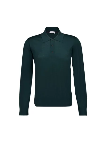Sweter Ferragamo wełniany z długim rękawem zielony