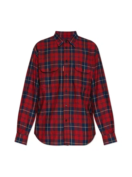 Koszula Dsquared2 w kratkę retro czerwona