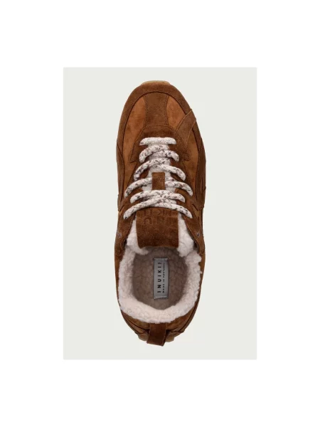 Inuikii Maribella Shearling sneakersy zamszowe brązowe