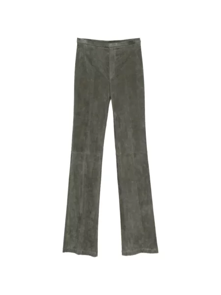 Pantaloni Stouls din piele de căprioară verde