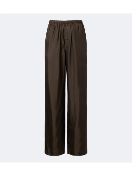 Pantaloni Róhe de mătase maro