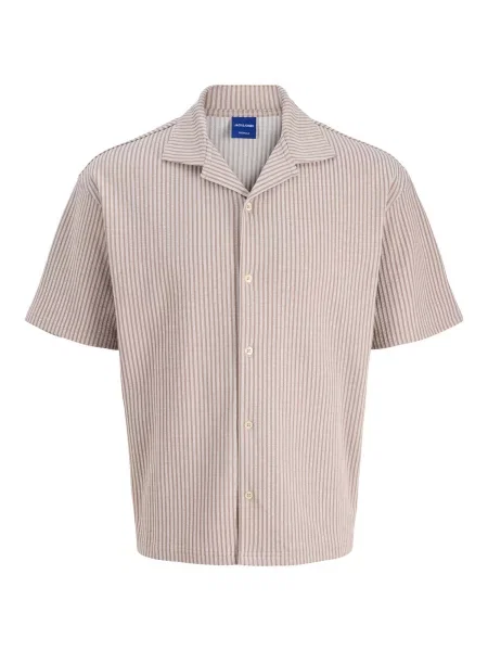 JACK & JONES Cămașă JORSUMMER maro mokka alb
