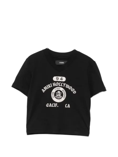 Tricou Amiri cu imagine cu decolteu în V negru